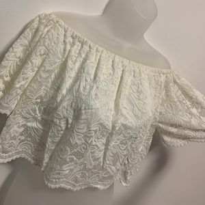 White Lace Off-Shoulder Top